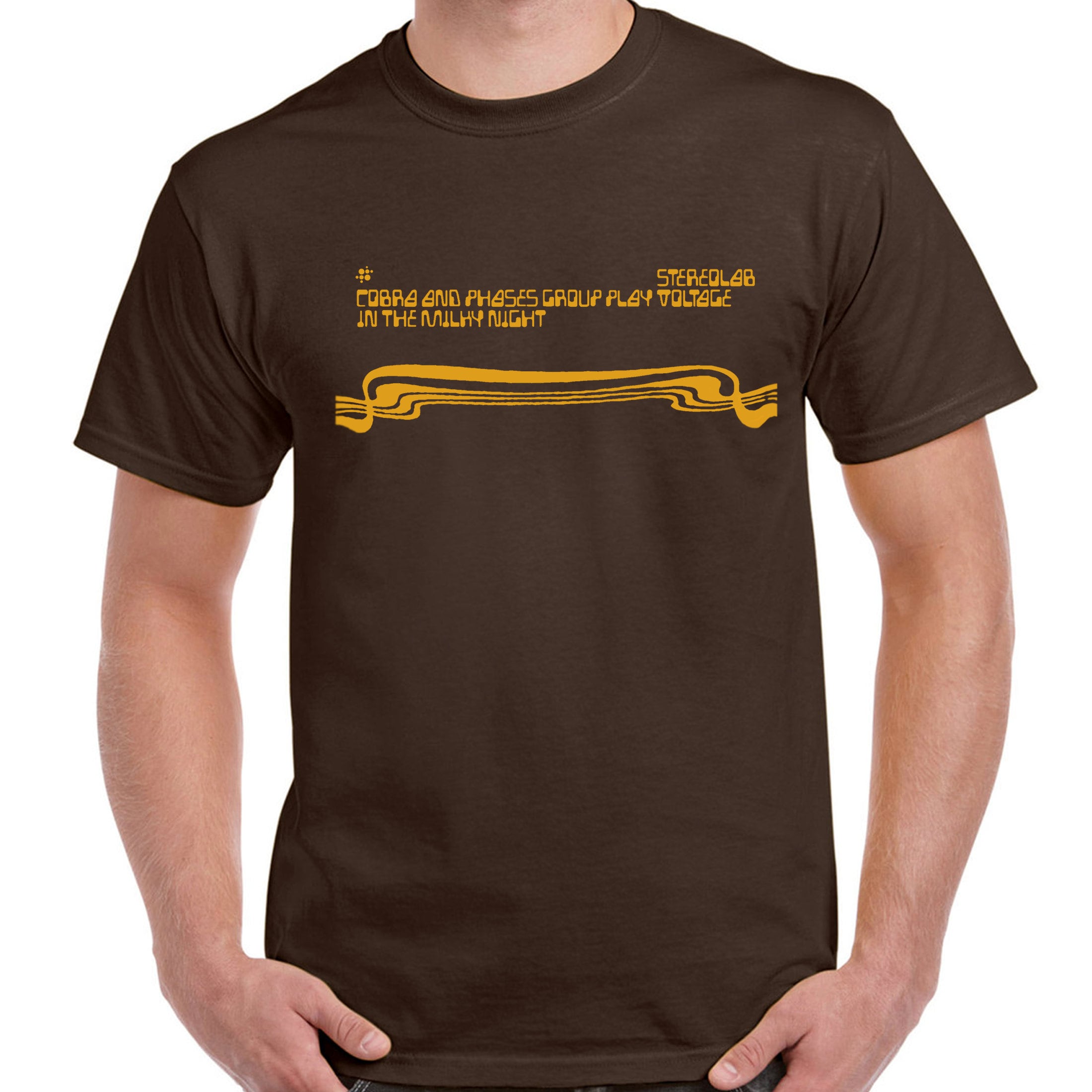 Image of stereolab, Cobra & Phases Group Play Voltage in The Milky Night - Screen Printed T-Shirt