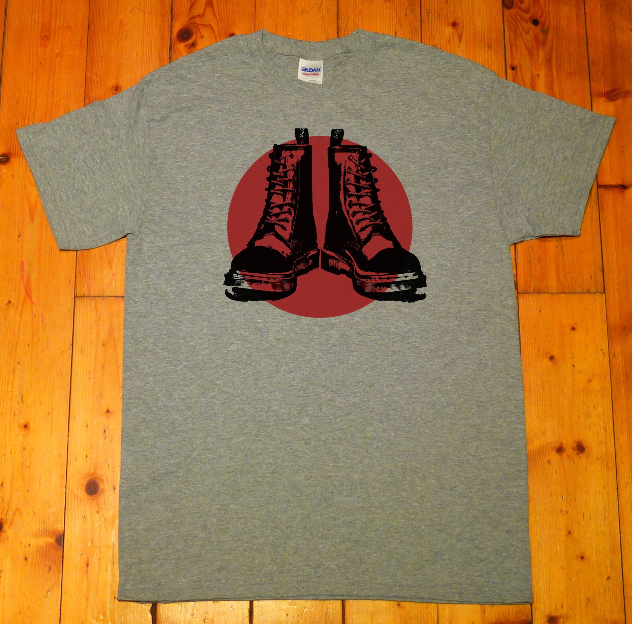 Image of Punk's Boots, Grunge, Skinhead, Trojan, Ska, Oi, Madness, Specials - Men's Hand Screen Printed T-Shirt