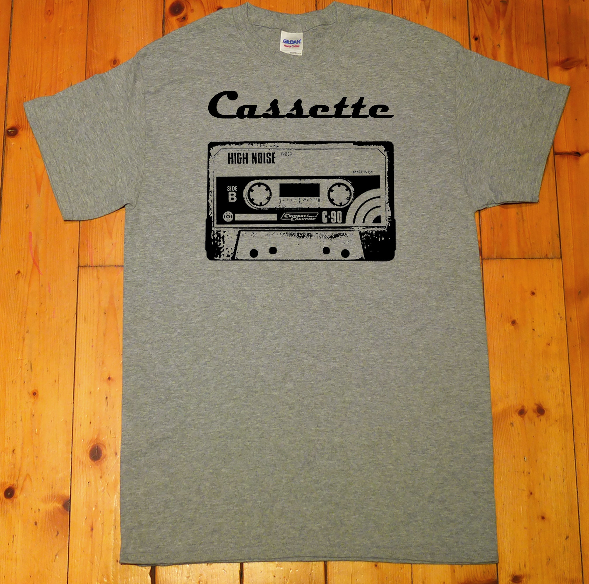 Image of Compact Cassette, Walkman, Mix Tape, Retro Record Old School, Cassette, 80's Music, Vintage, Orginal - Screen Printed T-Shirt