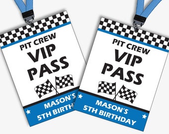 Race Car Party VIP Pass, Race Car Birthday Pit Crew Pass, Go Kart Party Printable VIP Pass, Racing Party Favor, VIP Badge (Instant Download)