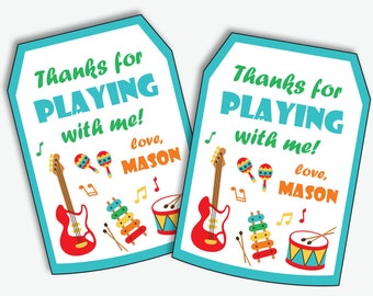 Music Gift Tag - Printable Music Party Thank You Tag, Music birthday Favor Tag, Music First Birthday Thank You Labels (Instant Download PDF)