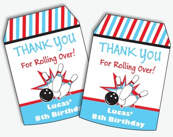 Bowling Printable Thank You Tags - Etsy