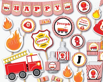 Fire Truck Party - Fireman Birthday - Firefighter Party - Fire Truck Birthday - Fire Truck Decor - Firetruck Birthday (Instant Download)
