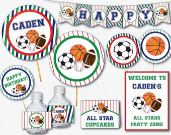 Sports Party - Sports Birthday - All Star Party - All Star Birthday - Sports Decorations - Sports Printables (Instant Download)