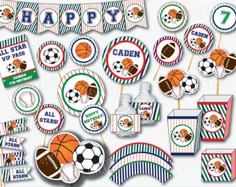 Sports Party - Sports Birthday - Sports First Birthday - All Star Party - All Star Birthday - Sports Decorations (Instant Download)