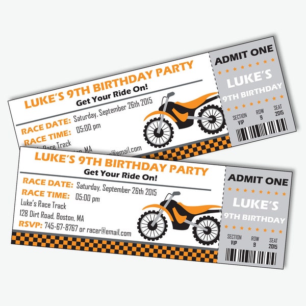 Motorcycle Invitation - Dirt Bike Invitation - Motocross Birthday Party - Dirt Bike Party - Motorcycle Birthday Printable (Instant Download)