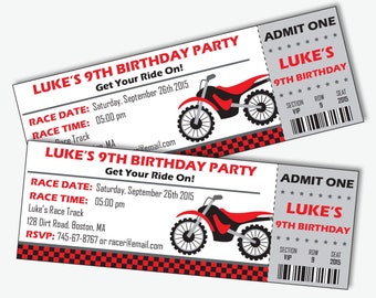 Dirt Bike Invitations - Motorcycle Invitation - Motocross Birthday - Motorcycle Party - Dirtbike Birthday - Printable (Instant Download)