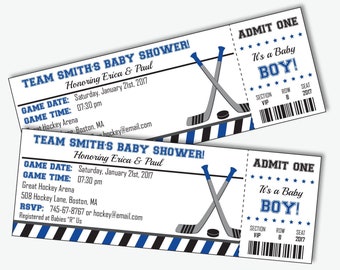 Hockey Baby Shower Invitations - Hockey Baby Shower - Baby Shower Invitation Download - Baby Shower Invites - Printable (Instant Download)