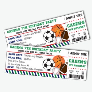 Sports Birthday Invitation Sports Party Invitation Sports Invitation All Star Invitation All Star Birthday Party Instant Download image 1