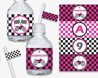 Dirt Bike Party Water Bottle Labels - Printable Motorcycle Birthday Decorations, Motocross Birthday, Dirt Bike Birthday (Instant Download)