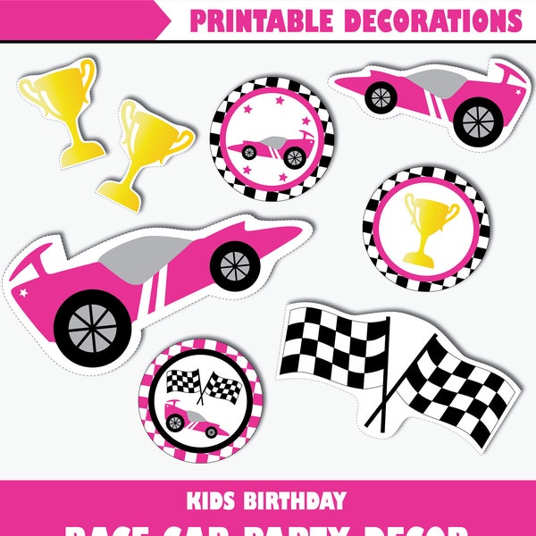 Printable Car Racing Decorations - Etsy