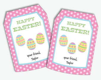 Printable Easter Egg Gift Tags Editable Happy Easter Treat ...
