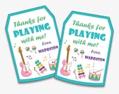 Music Thank You Tag, Printable Music Theme Favor Tag, Music Birthday Tag, Editable Music Party Gift Tags, First Birthday (Instant Download) Il_170x135