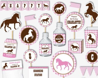 Horse Party Decorations, Printable Horse Birthday, Pony Party, Horse Birthday Supplies, First Birthday, Horse Rider Party (Instant Download)