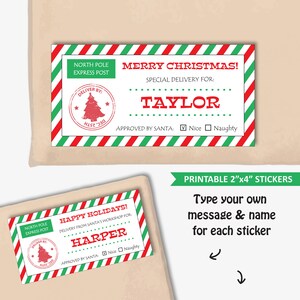 North Pole Mail Stickers Printable From Santa Template Large ...