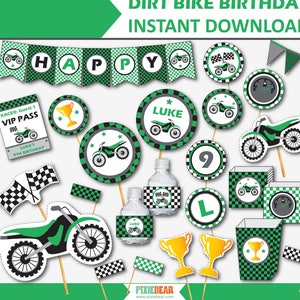 Dirt Bike Birthday Motocross Party Motorcycle Party Dirtbike Birthday Dirt Bike Decor Motocross Decor Instant Download image 1