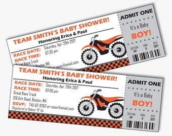 Motocross Baby Shower invitation - Motorcycle Baby Shower Invitation - Dirt Bike Baby Shower Invitation - KTM Baby (Instant Download)