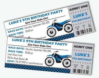 Motorcycle Birthday Invitation - Dirt Bike Invitation - Motocross Party - Motorcycle Birthday - Dirtbike Party -Printable (Instant Download)