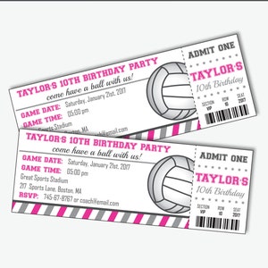 Volleyball Invitation - Volleyball Birthday - Volleyball Party - Ticket Invitation - Printable Invitation - Custom Invite (Instant Download)