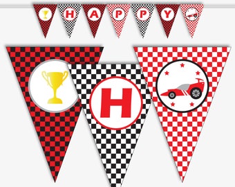 Race Car Birthday Banner - Printable Racing Banner for a Go Kart Birthday or Baby Shower, Custom Racing Birthday Banner (Instant Download)