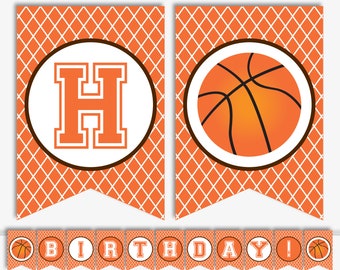 Basketball Banner - Slam Dunk Banner - Basketball Birthday Banner - Basketball Party Banner - Printable Banner (Instant Download)