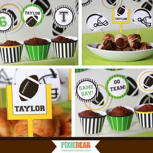 Football Cupcake Toppers Printable Football Party - Etsy