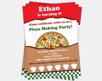 Pizza Party Invitation - Pizza Invitation - Pizza Party Invite - Pizza Birthday - Pizza Party - Pizza Birthday Party (Instant Download)