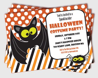 Kids Halloween Party Invitation - Halloween Party Invitations - Halloween Invites - Printable Halloween Invitations (Instant Download)