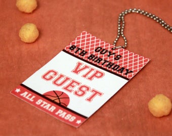 Basketball Party VIP Passes - Basketball Birthday All Access Pass, Printable VIP Pass, VIP Badge, Sports Party Favors (Instant Download)