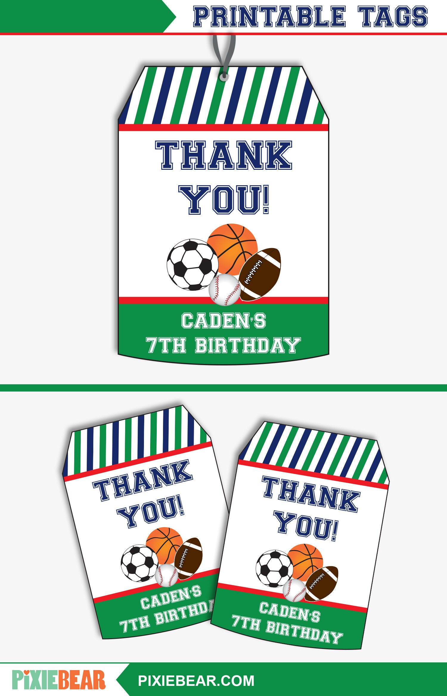Sports Birthday Favor Tags Sports Party Favors Sports | Etsy