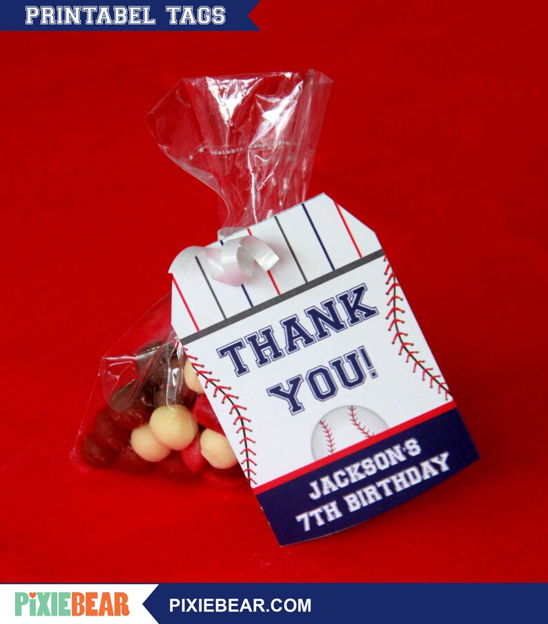 Baseball Favor Tags Baseball Tags Baseball Thank You Tags Etsy