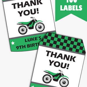 Motocross Party Thank You Tags Printable Favor Tags for a Dirt Bike Birthday, Thank you Labels for a Motorcycle Party Instant Download image 4