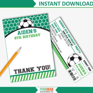 Soccer Party Invitation Soccer Birthday Invitation Soccer Invitation Soccer Ticket Invitation Printable Instant Download image 4