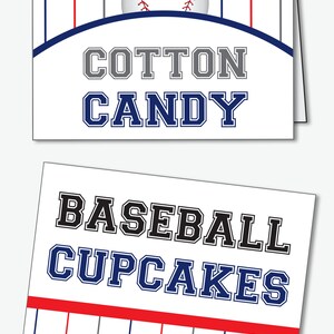 Baseball Food Labels Baseball Food Tent Cards, Buffet Signs or Place ...