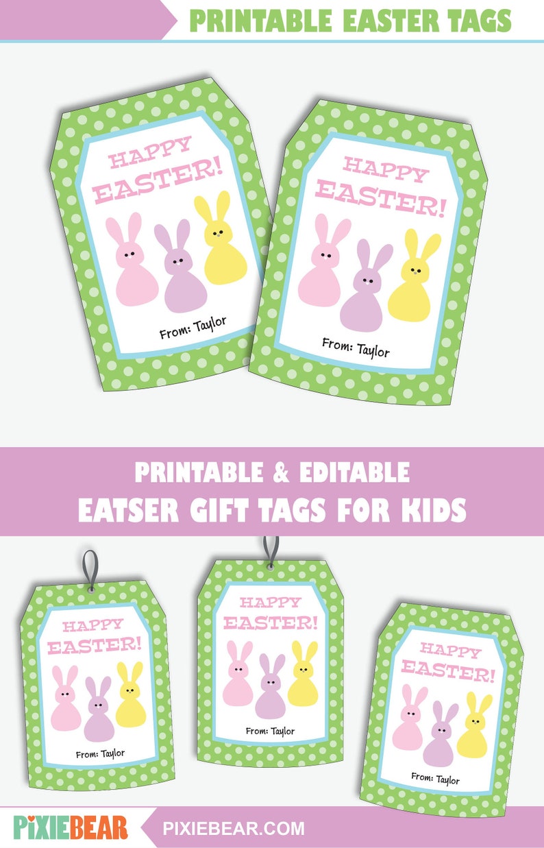 Printable Easter Gift Tag Editable Easter Bunny Tags For Etsy Printable Easter Gift Tag Editable Easter Bunny Tags For Etsy