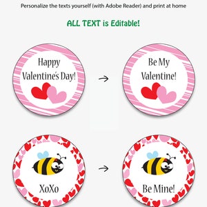 Valentines Day Cupcake Toppers Valentine's Day Party Valentines Day Birthday Personalized Valentine Printables Instant Download image 2
