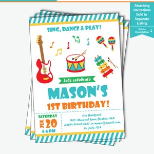 Music Birthday Party Decorations Printable Music First Birthday Decor ...