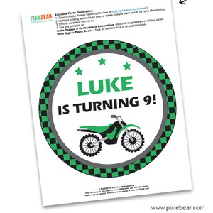 Dirt Bike Birthday Motocross Party Motorcycle Party Dirtbike Birthday Dirt Bike Decor Motocross Decor Instant Download image 6