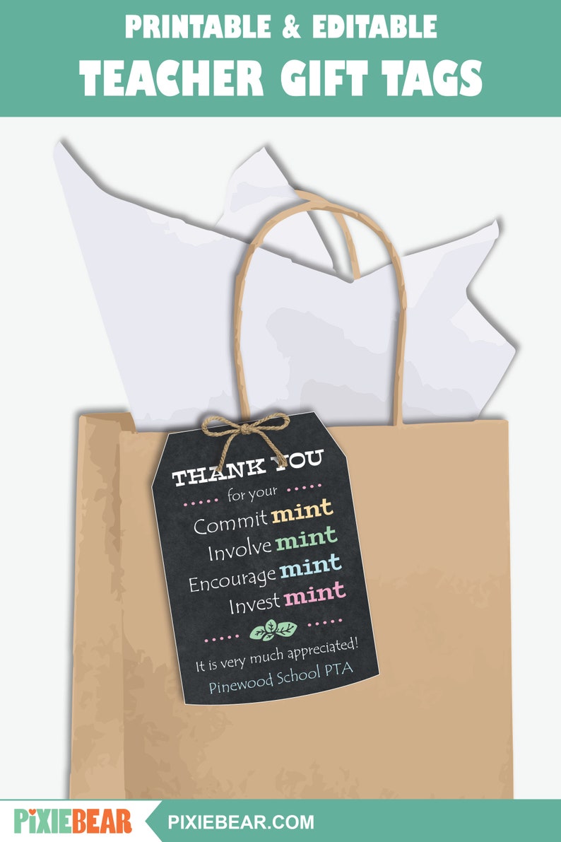 Teacher Appreciation Mint Labels Printable Mint Teacher - Etsy
