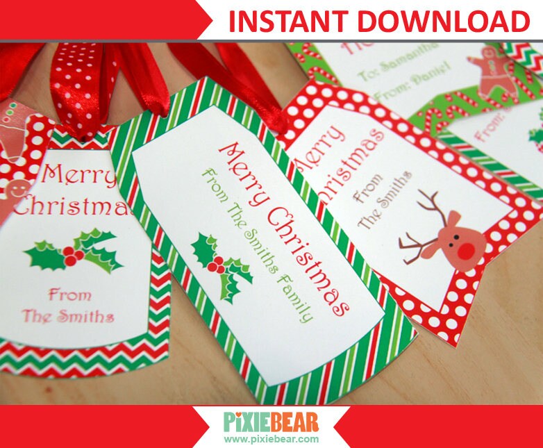 Christmas Gift Tags Personalized Christmas Tags Editable | Etsy