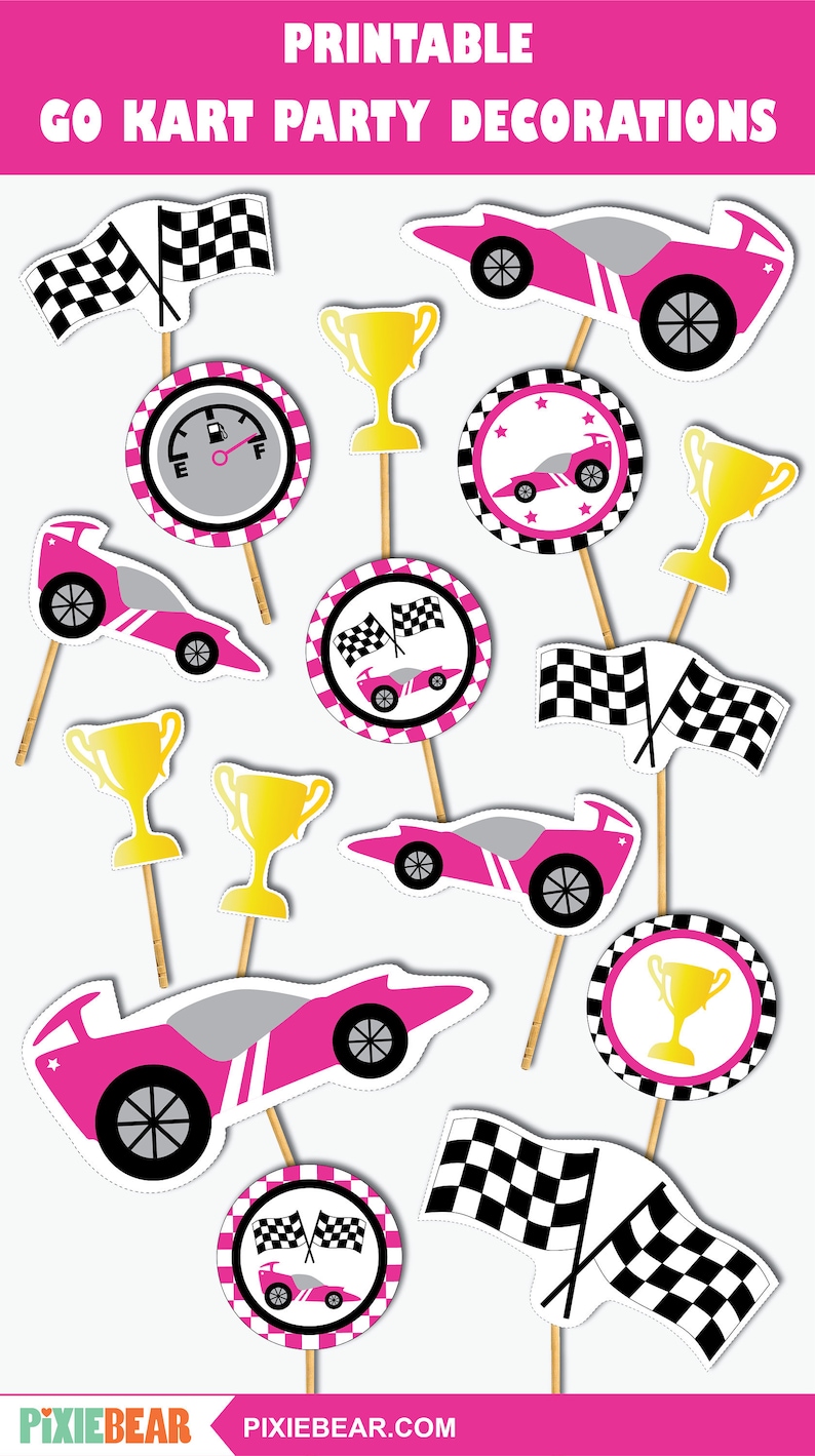 Racing Birthday Decorations Printable Go Kart Party Etsy Racing Birthday Decorations Printable Go Kart Party Etsy