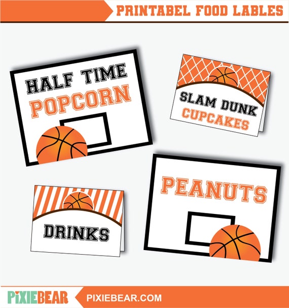 Basketball Food Labels Printable Food Tents Buffet Signs Or Etsy