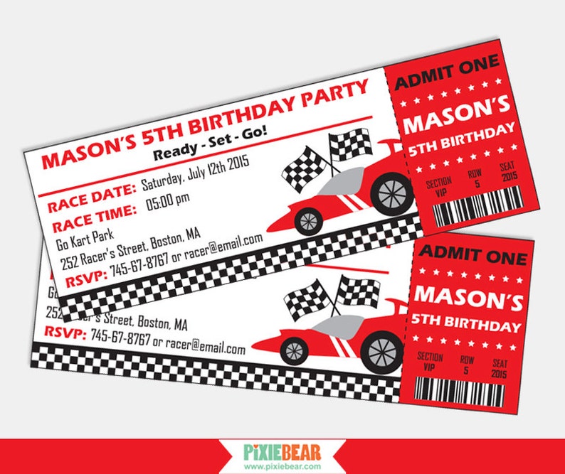 Race Car Invitation Race Car Birthday Invitation Racing Etsy