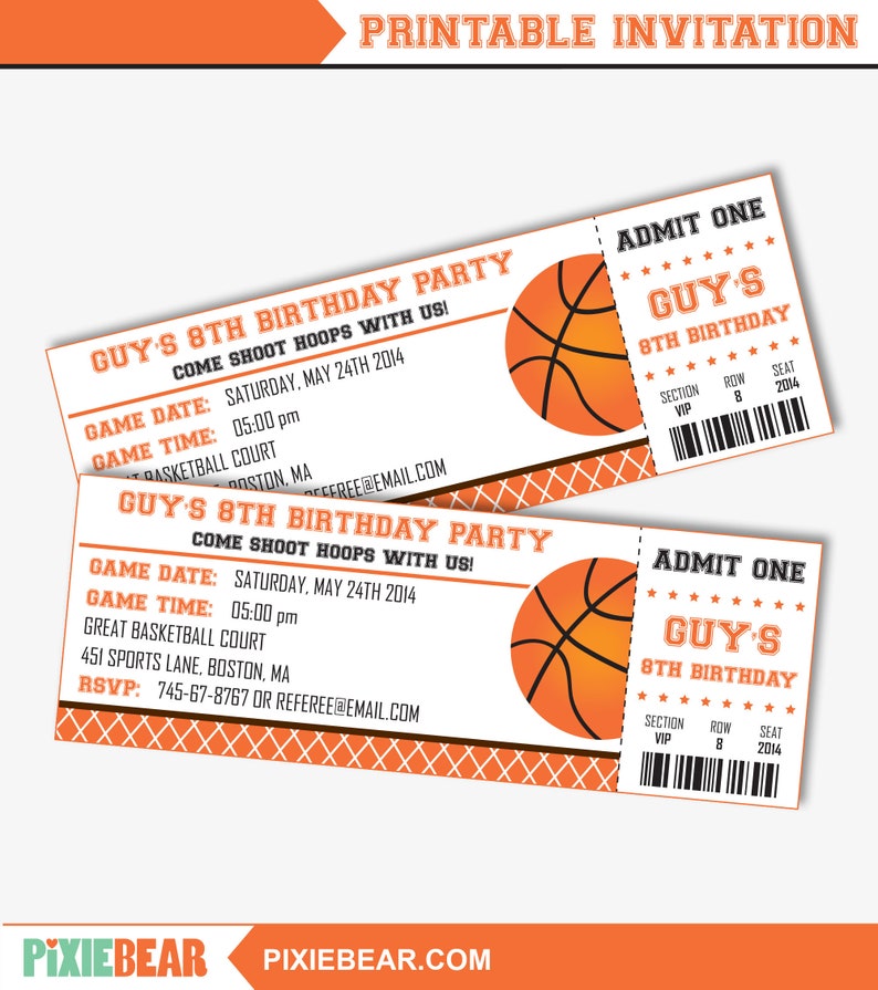 Basketball Party Invitation Basketball Birthday Invitation Etsy
