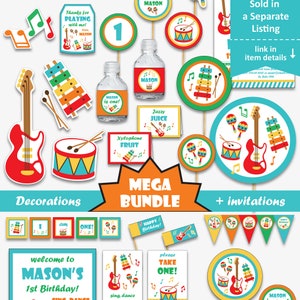 Music Water Bottle Labels Printable Music Birthday Decorations, Music ...
