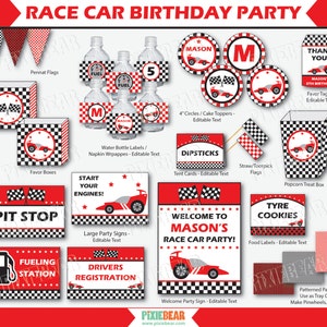 Race Car Birthday Racing Party Race Car Party Racing Birthday Go Kart Race Car Birthday Party Car Party Instant Download image 3