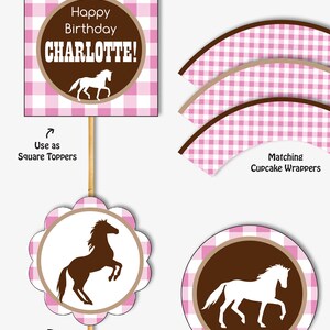 Horse Cupcake Toppers Printable Horse Birthday Toppers and - Etsy