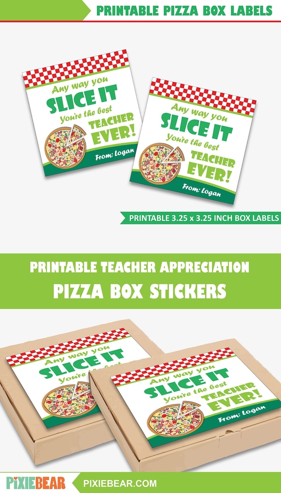 Pizza Teacher Appreciation Tag Printable Pizza Thank You - Etsy