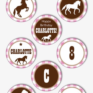 Horse Cupcake Toppers Printable Horse Birthday Toppers and - Etsy