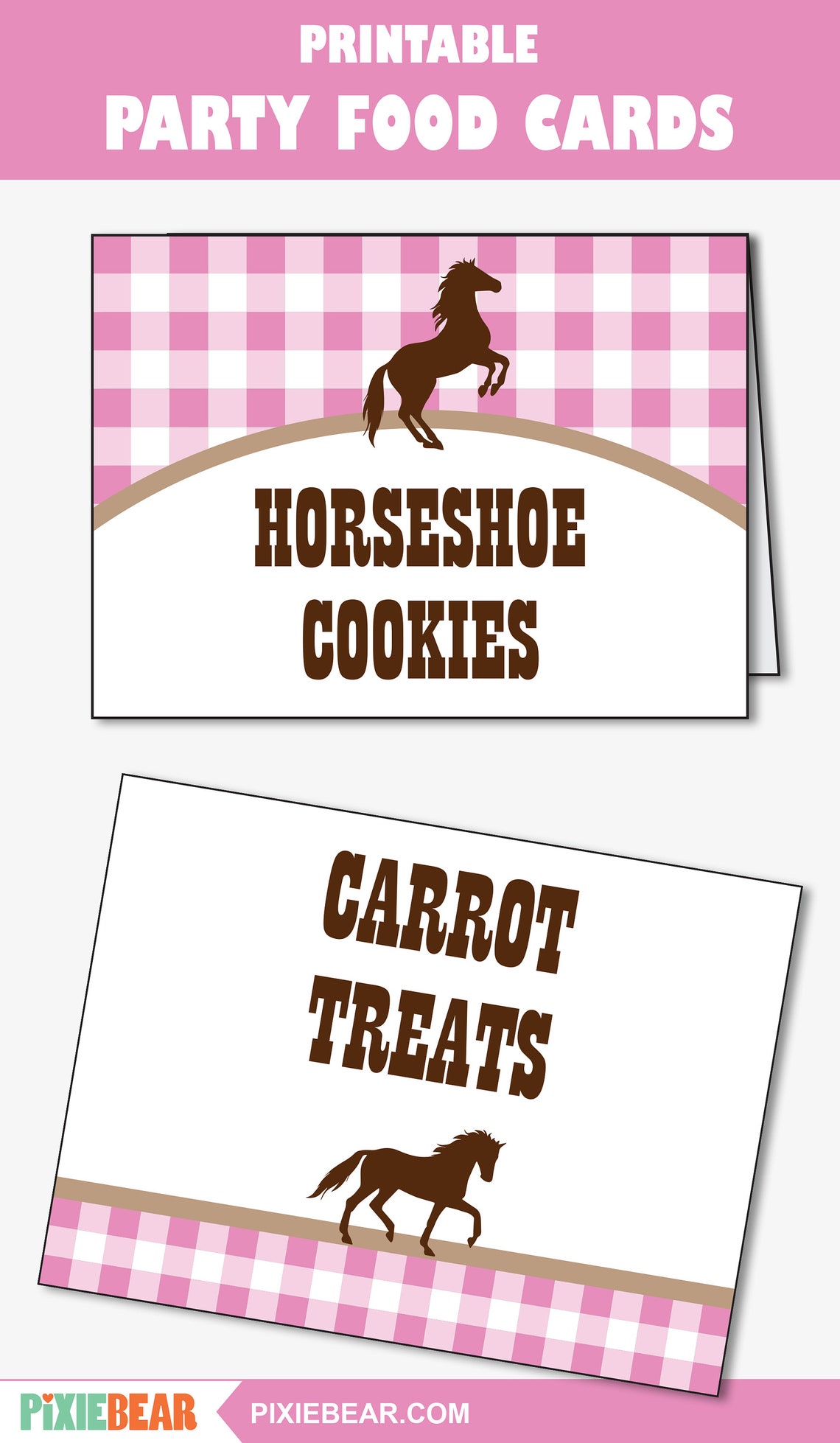 Horse Party Food Labels Printable Horse Birthday Food Tent Etsy